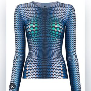 Preowned Marine Serre Moon fish stretch-jersey top  (matching leggings listed)